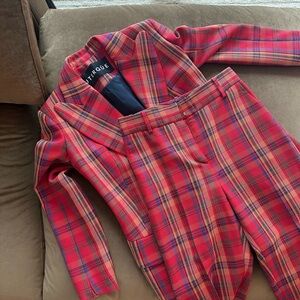 Red Plaid Suit Set by Uterque